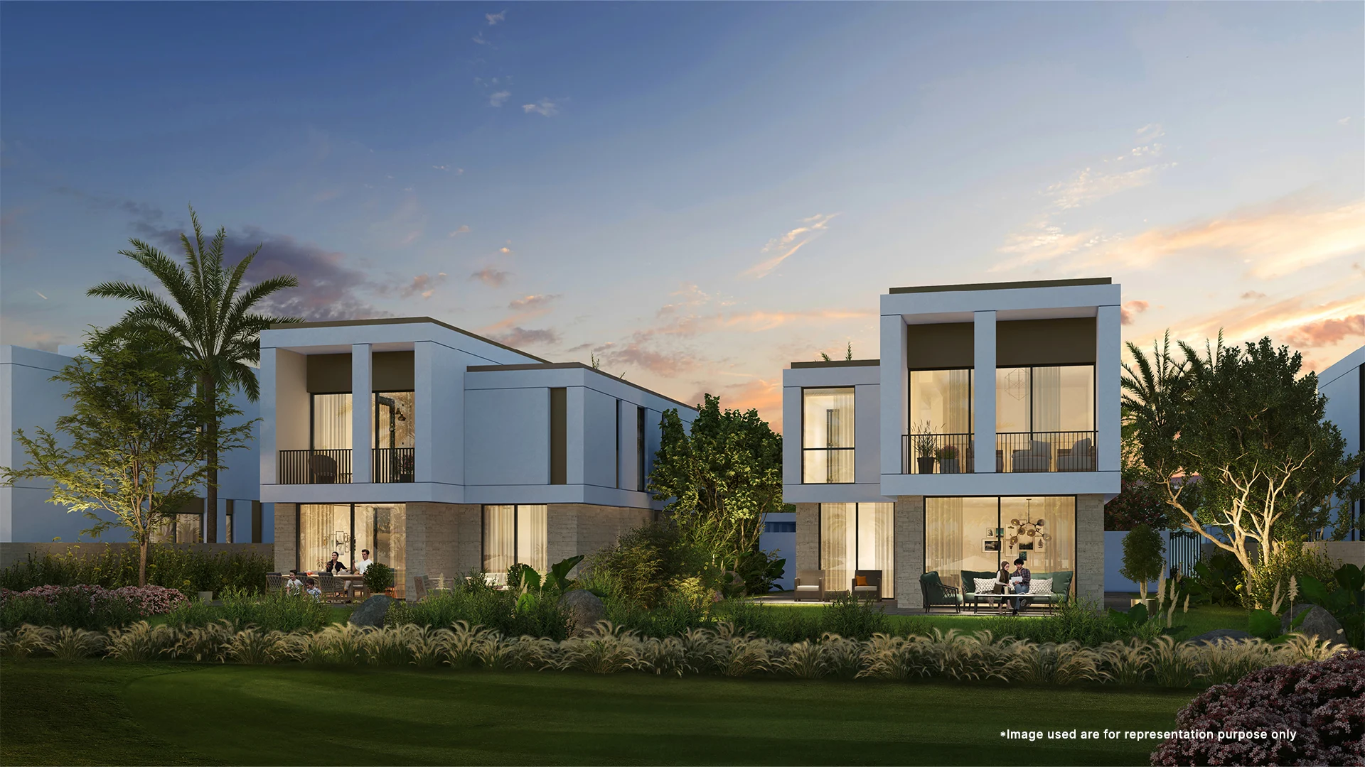 Charming kids' play garden at Fairway Villas Phase Two, Emaar South, surrounded by lush greenery and best ventilation with serene peace.